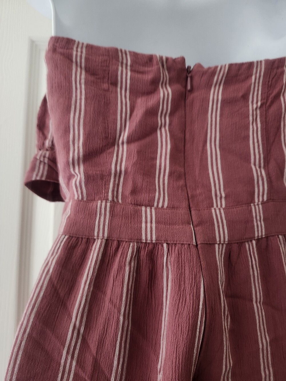 Striped Strapless Romper - Picture 9 of 13
